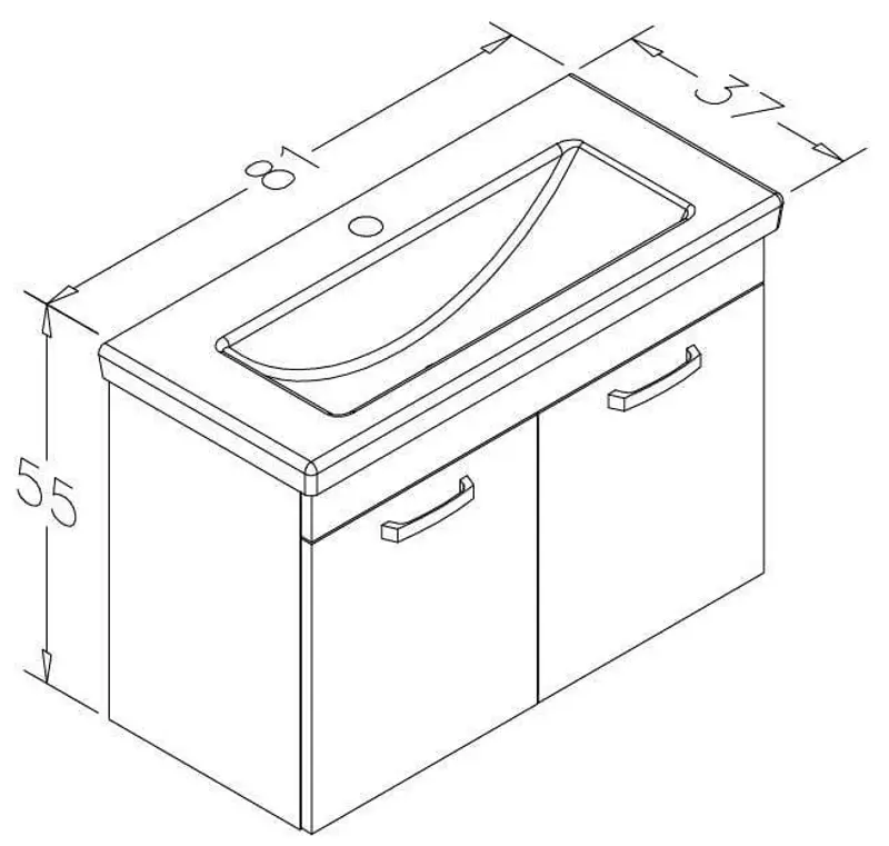 Set dulap cu lavoar Orka Bafa 80 (White)