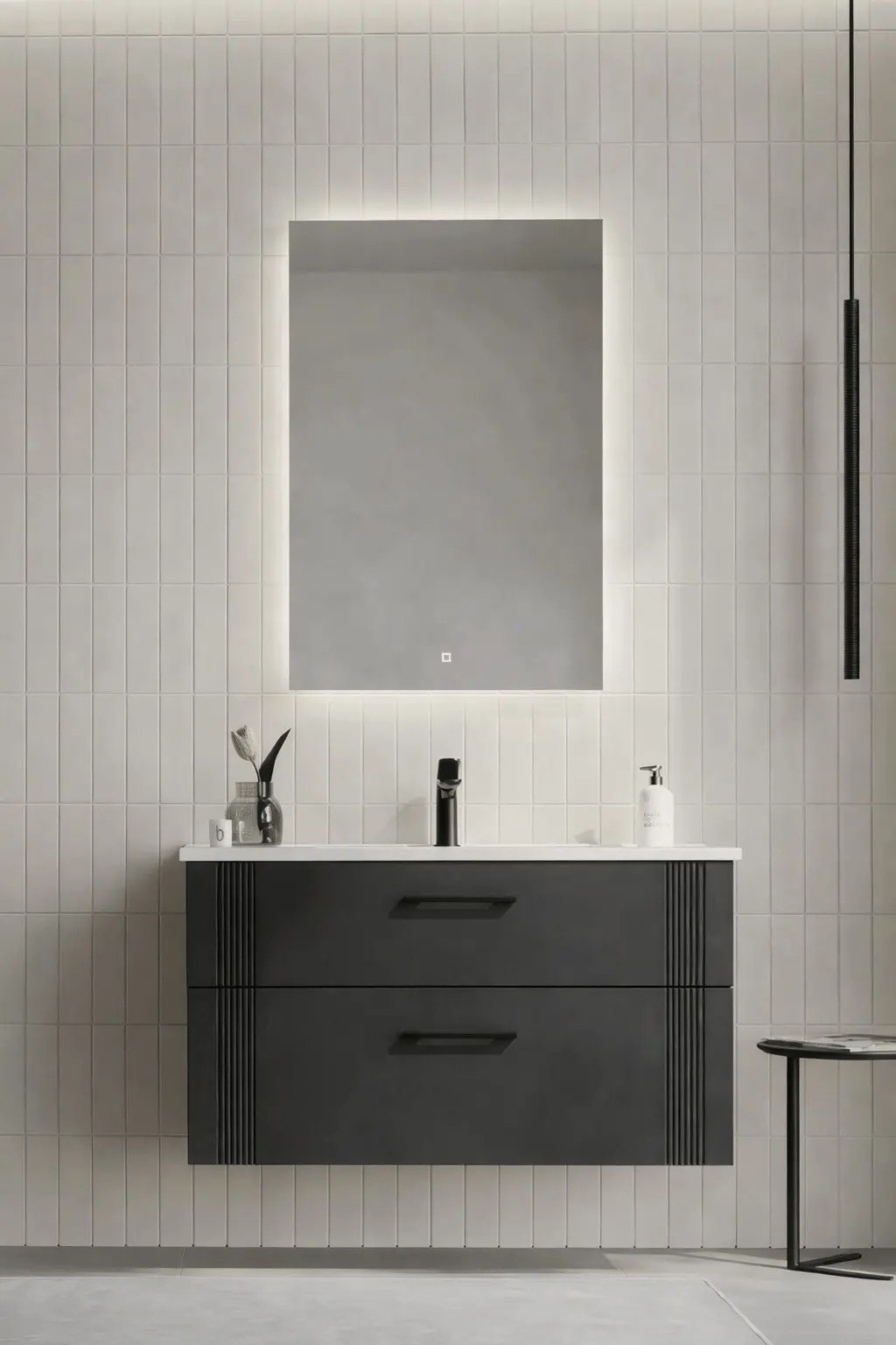 Набор тумбы с раковиной Orka Bari 100 (Anthracite) - 2