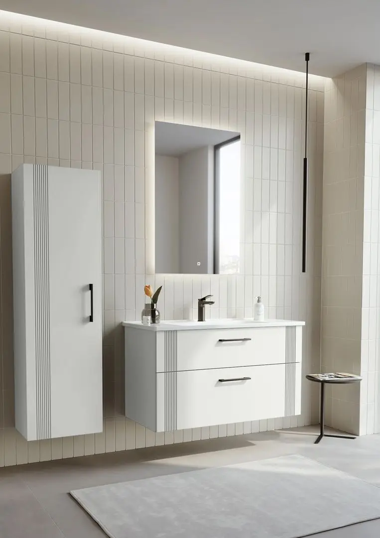 Set dulap cu lavoar Orka Bari 100 (White)