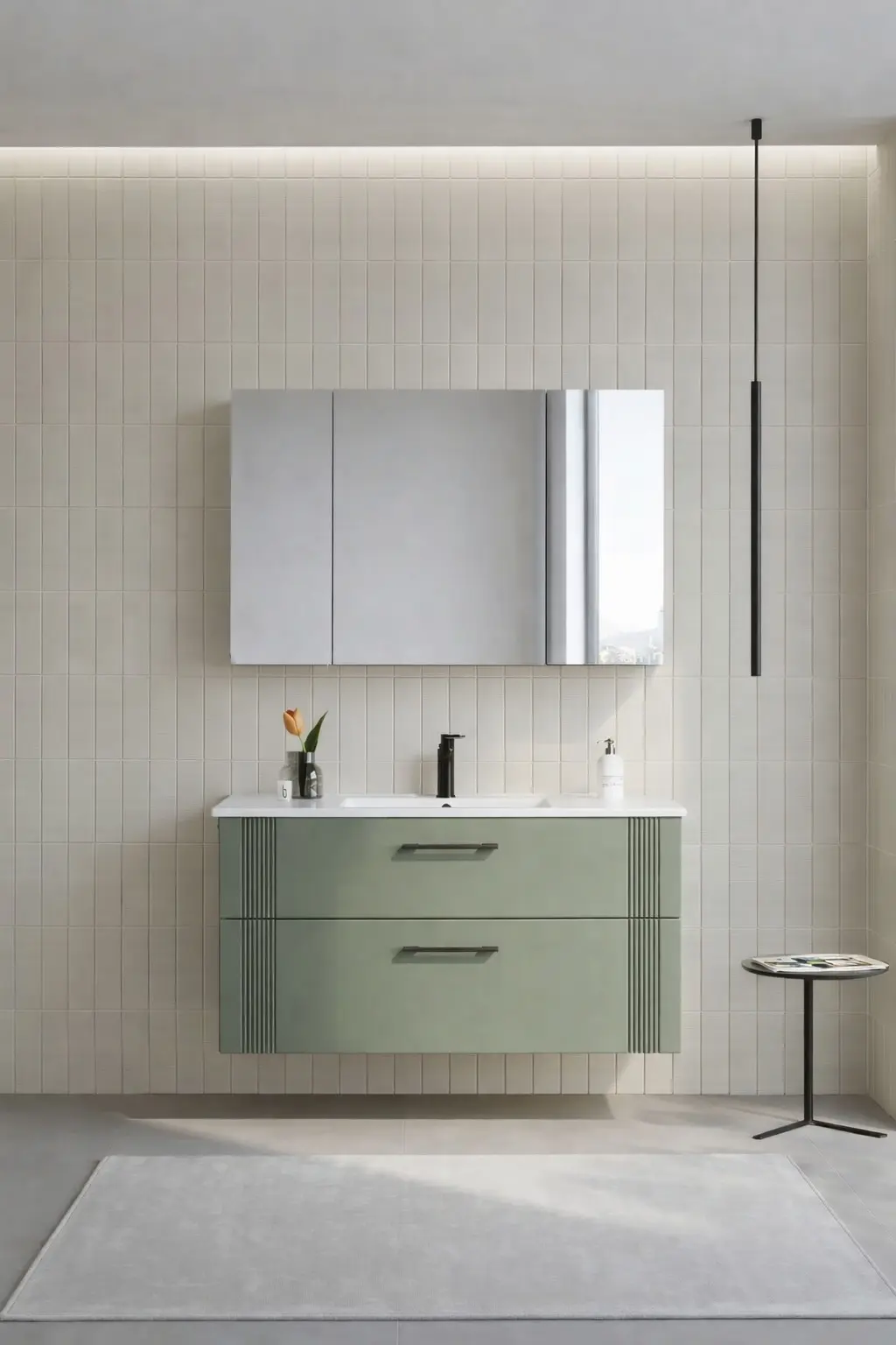 Набор тумбы с раковиной Orka Bari 65 (Green) - 2