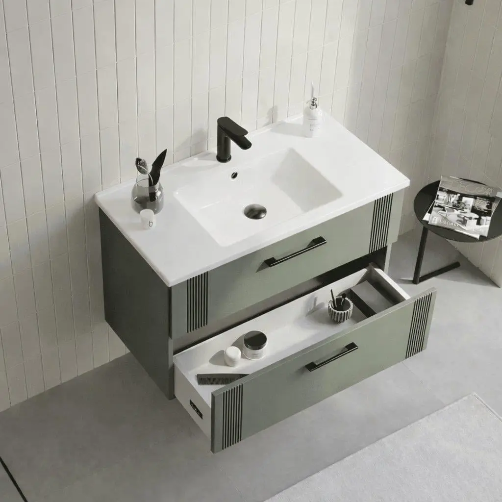 Набор тумбы с раковиной Orka Bari 65 (Green) - 5