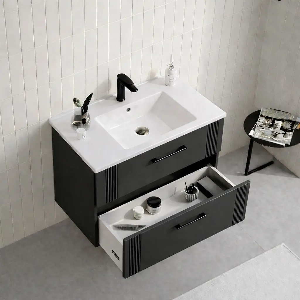 Набор тумбы с раковиной Orka Bari 85 (Anthracite) - 4