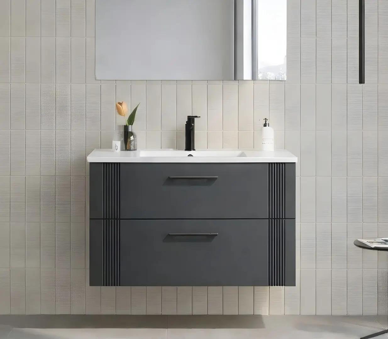 Набор тумбы с раковиной Orka Bari 85 (Anthracite)