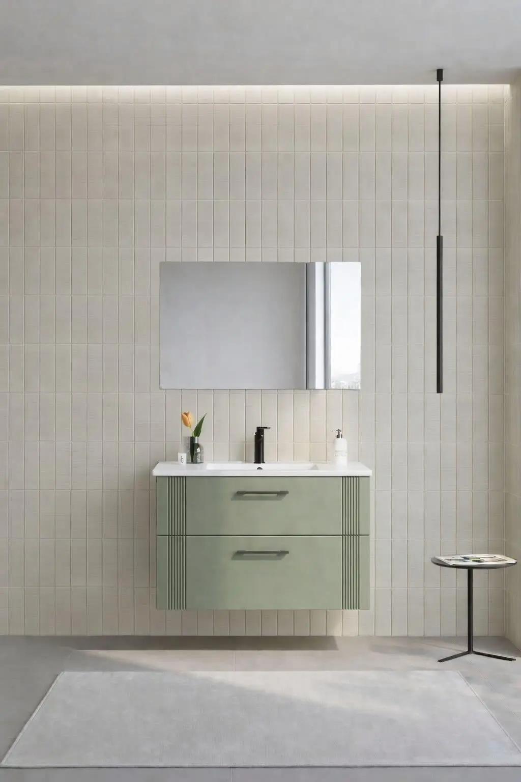 Набор тумбы с раковиной Orka Bari 85 (Green) - 5