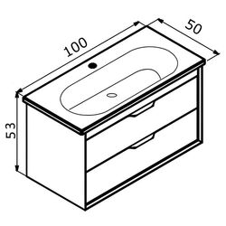 Set dulap cu lavoar Orka Clay 100 (White) Thumb