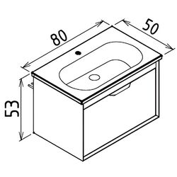 Set dulap cu lavoar Orka Clay 80 (White) Thumb