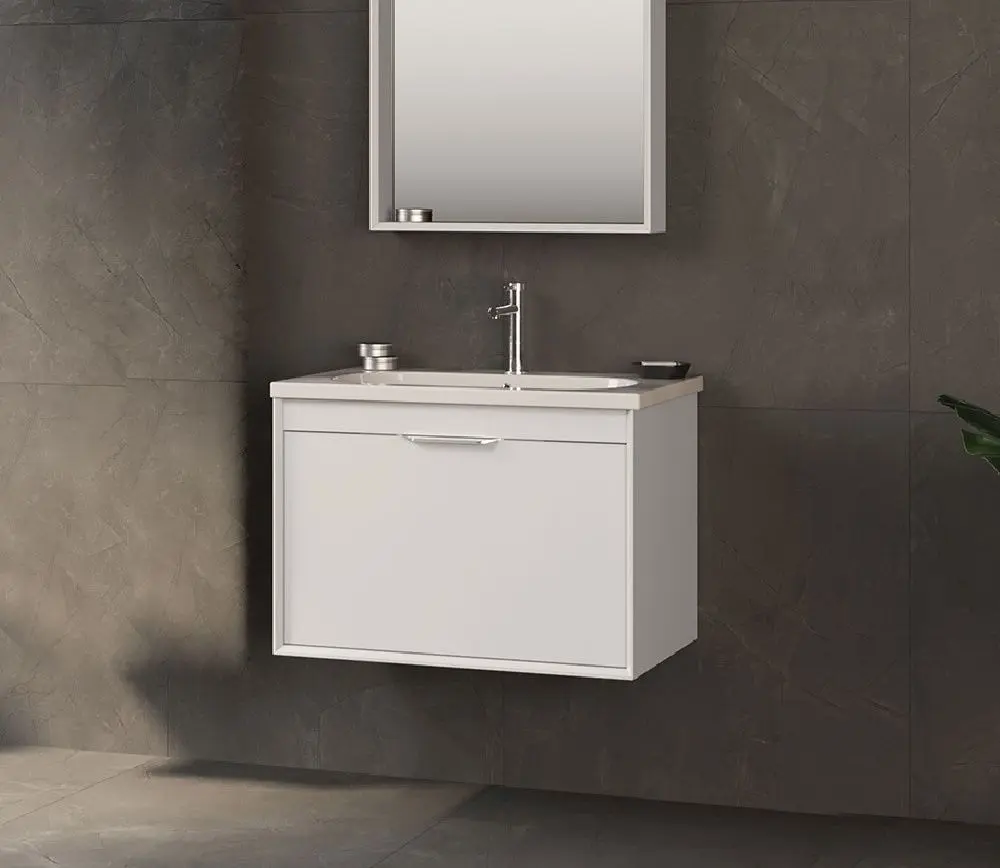 Set dulap cu lavoar Orka Clay 80 (White)