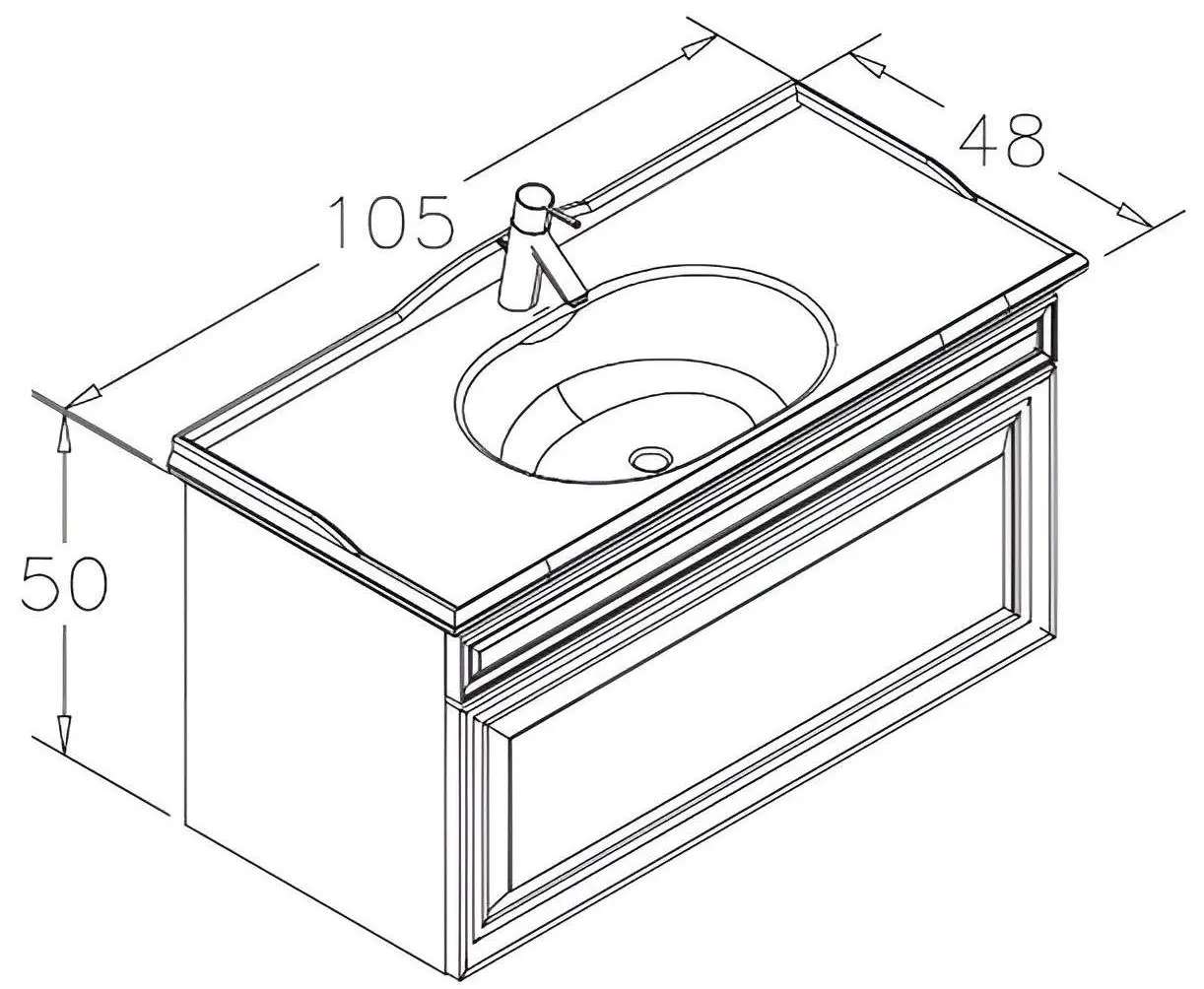 Set dulap cu lavoar Orka Design 105 (Anthracite) - 2