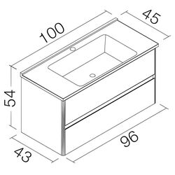 Set dulap cu lavoar Orka Duden 100 (Odeon Red Walnut) Thumb
