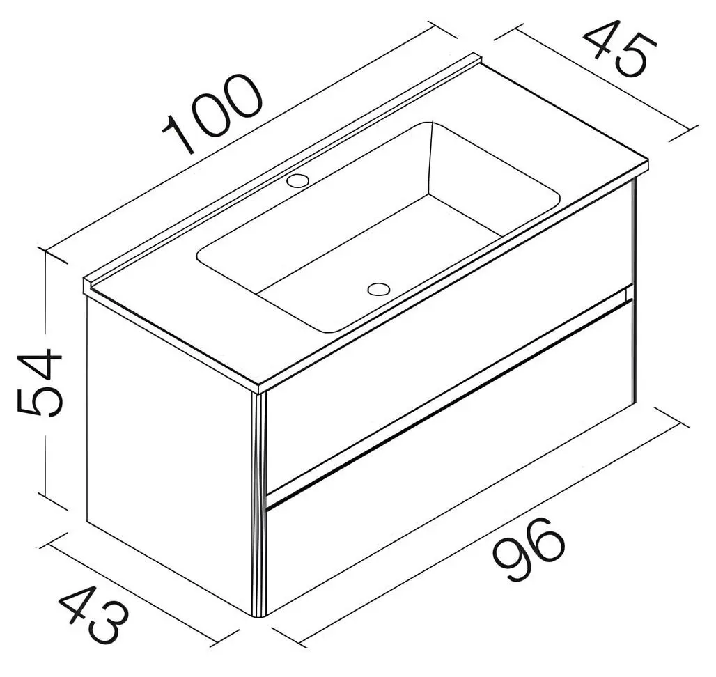 Set dulap cu lavoar Orka Duden 100 (Odeon Red Walnut)