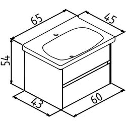 Set dulap cu lavoar Orka Duden 65 (White) Thumb