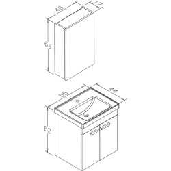 Набор тумбы с раковиной Orka Enez 55 (Irony) Thumb