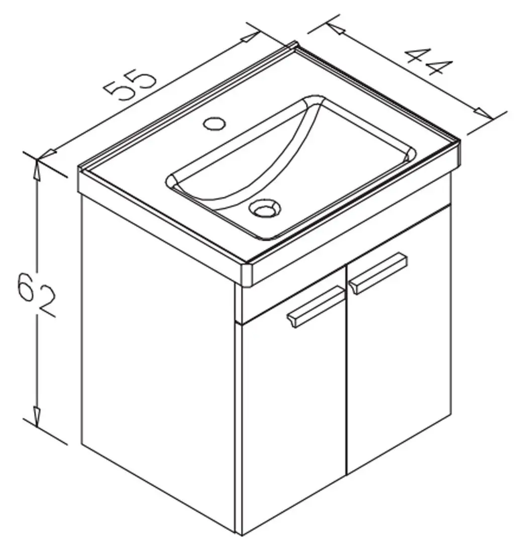 Set dulap cu lavoar Orka Enez 55 (White)