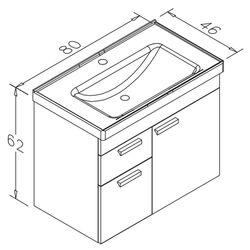 Set dulap cu lavoar Orka Enez 80 (White) Thumb