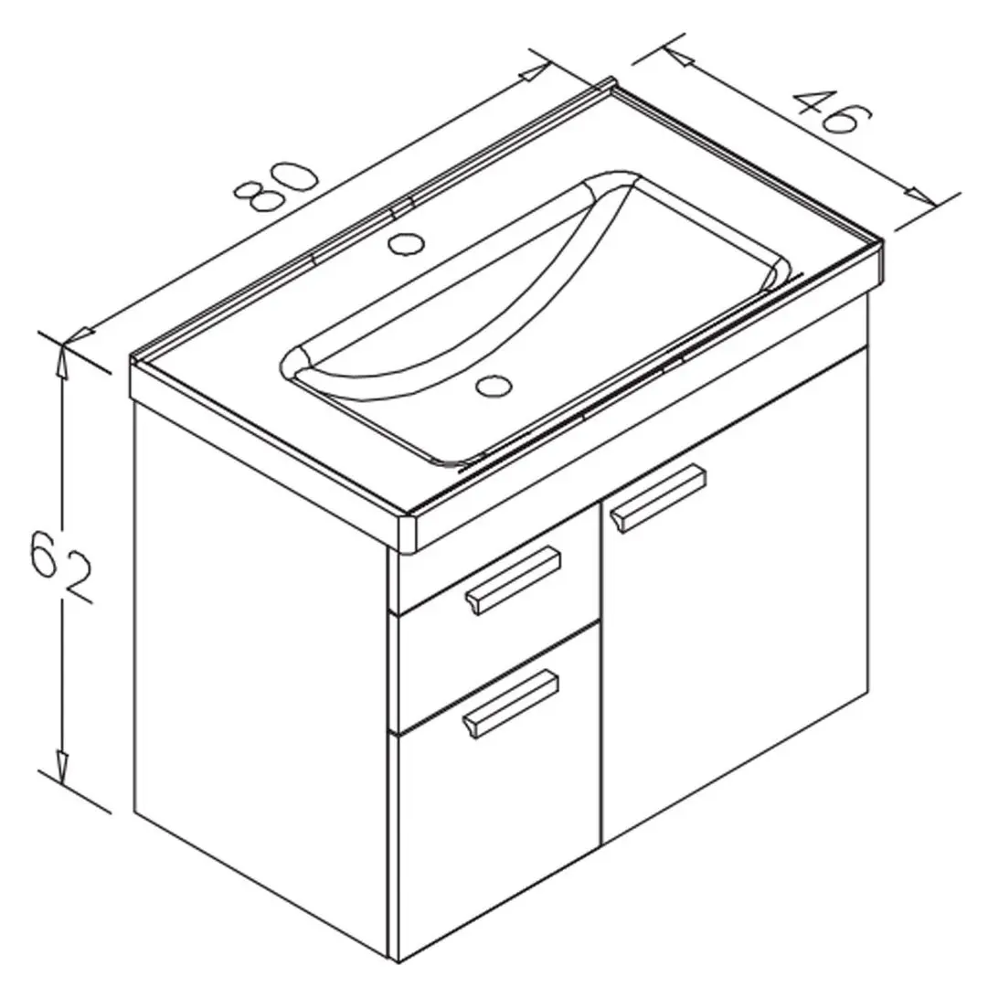 Set dulap cu lavoar Orka Enez 80 (White)
