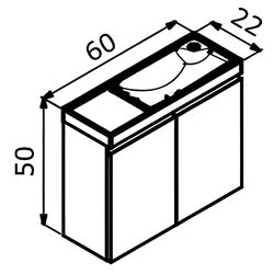 Набор тумбы с раковиной Orka Ferla 60 (Anthracite) Thumb