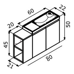 Набор тумбы с раковиной Orka Ferla 80 (Anthracite) Thumb