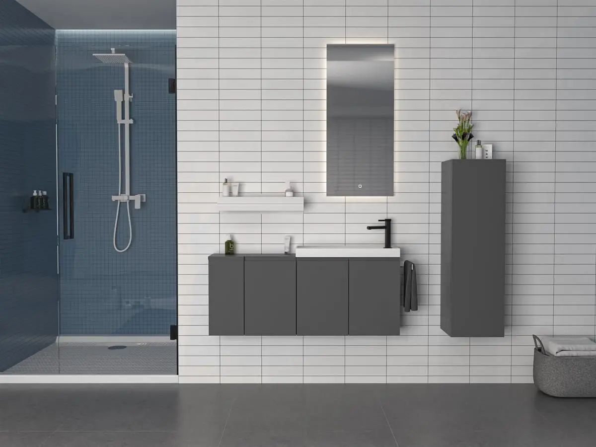 Набор тумбы с раковиной Orka Ferla 80 (Anthracite)