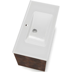 Set dulap cu lavoar Orka Lago 85 (Brown Stone/White) Thumb