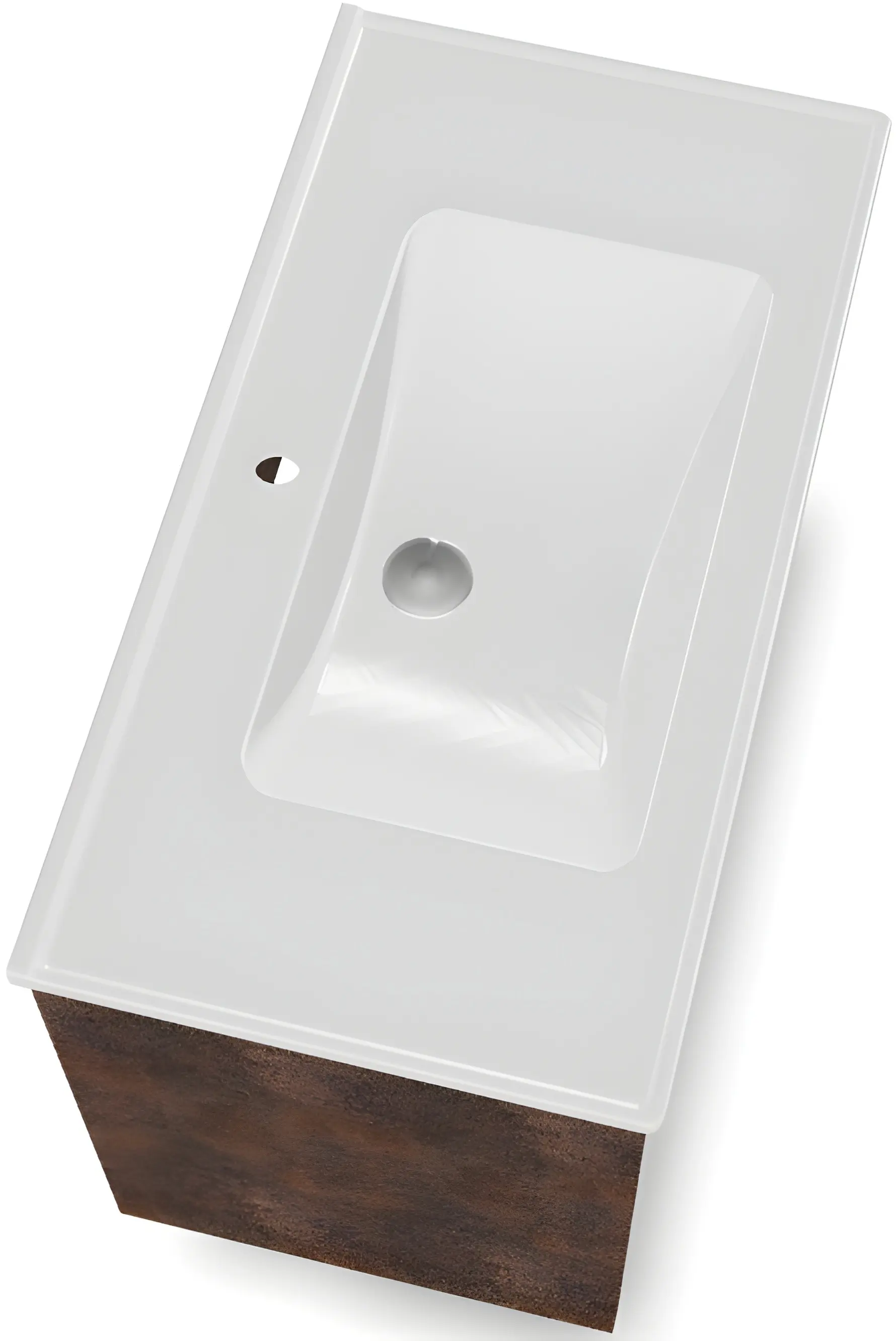 Set dulap cu lavoar Orka Lago 85 (Brown Stone/White) - 4