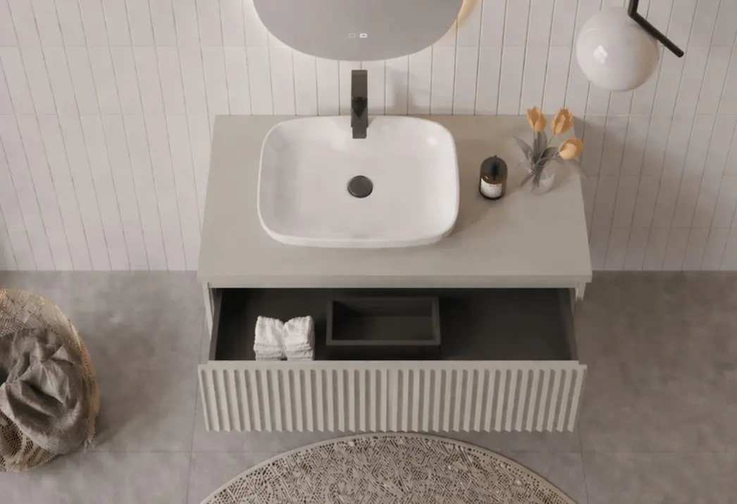 Набор тумбы с раковиной Orka Lentia 80 (Cashmere) - 3