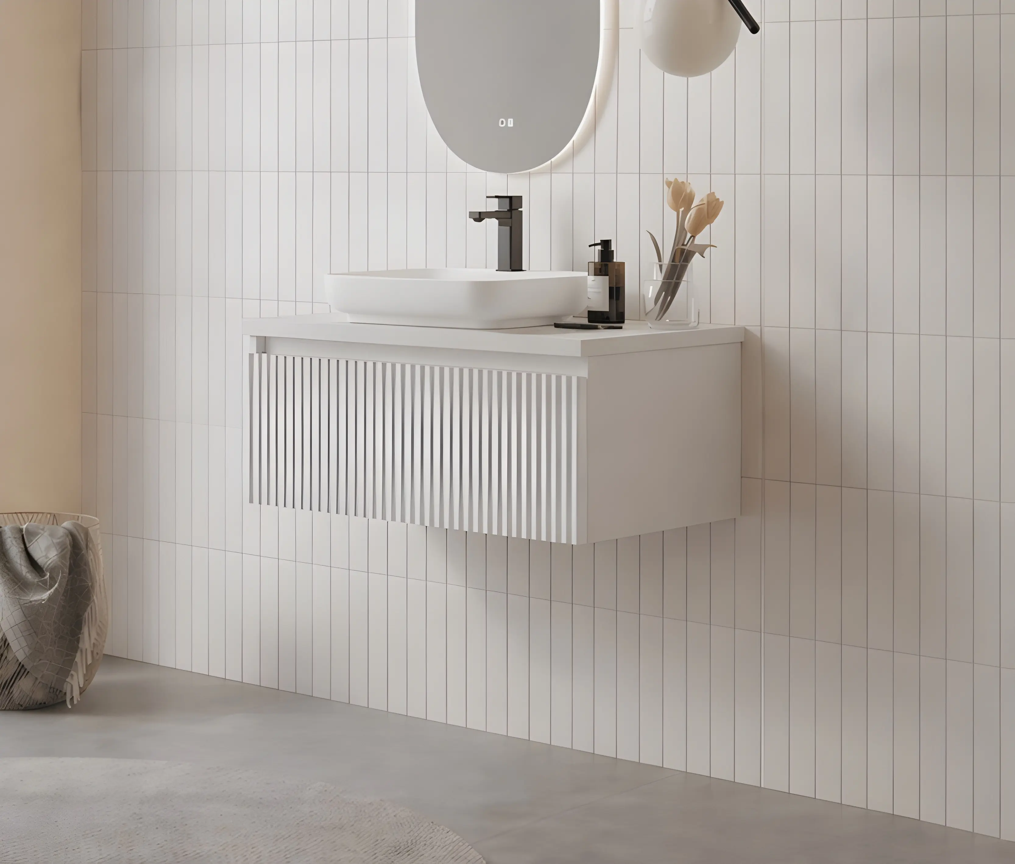Набор тумбы с раковиной Orka Lentia 80 (White) - 3