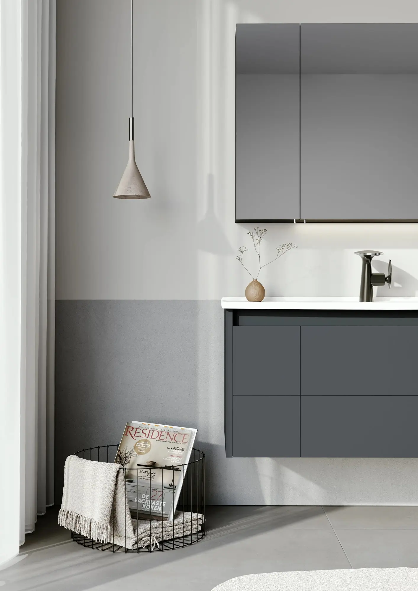 Набор тумбы с раковиной Orka Likya 65 (Antracite) - 5