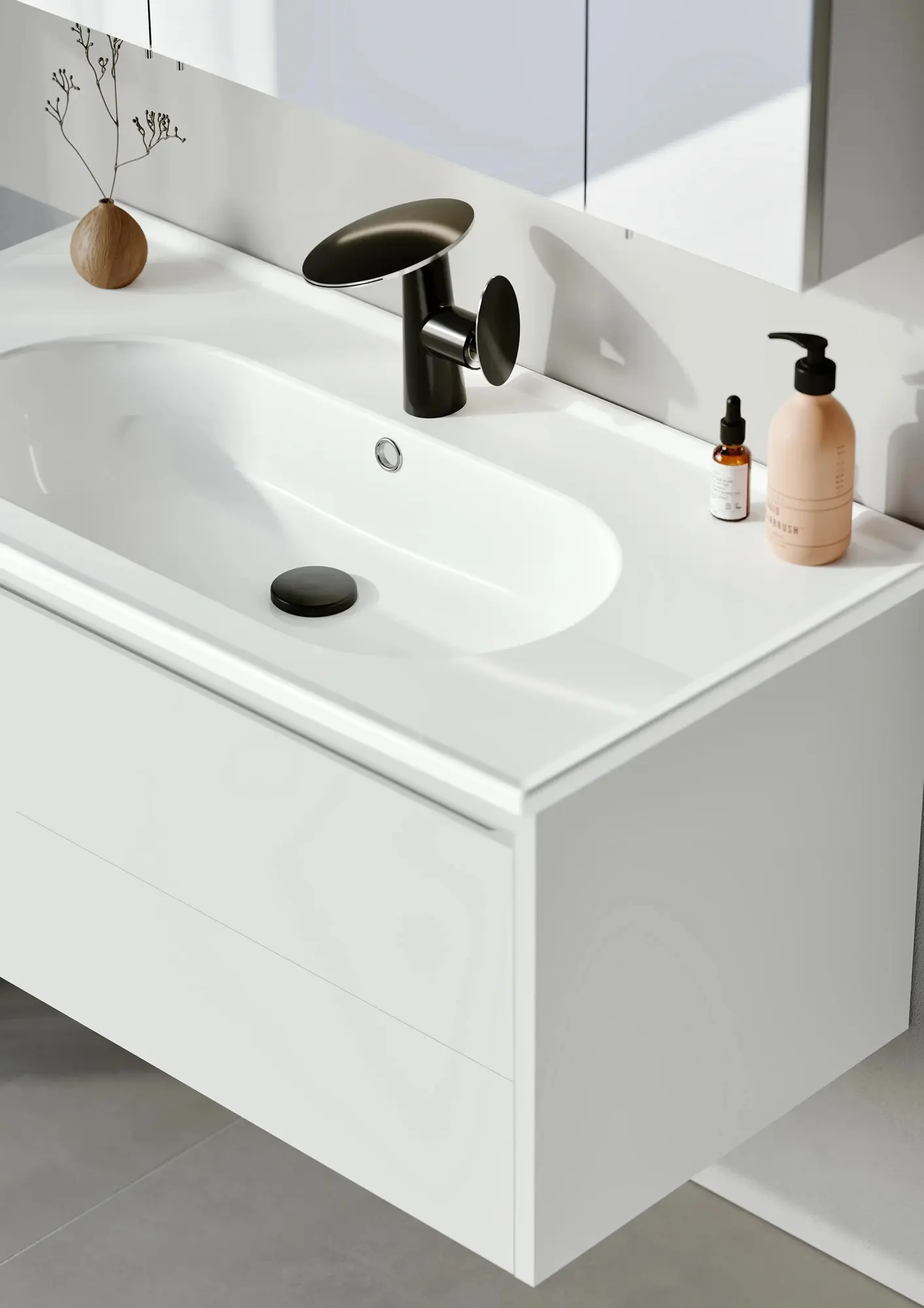 Набор тумбы с раковиной Orka Likya 80 (White) - 5