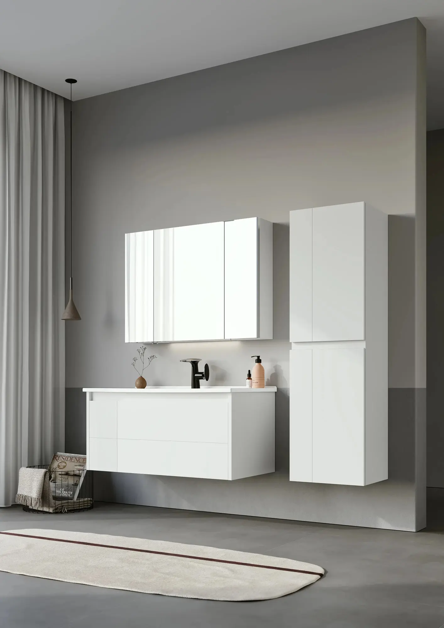 Набор тумбы с раковиной Orka Likya 80 (White) - 6