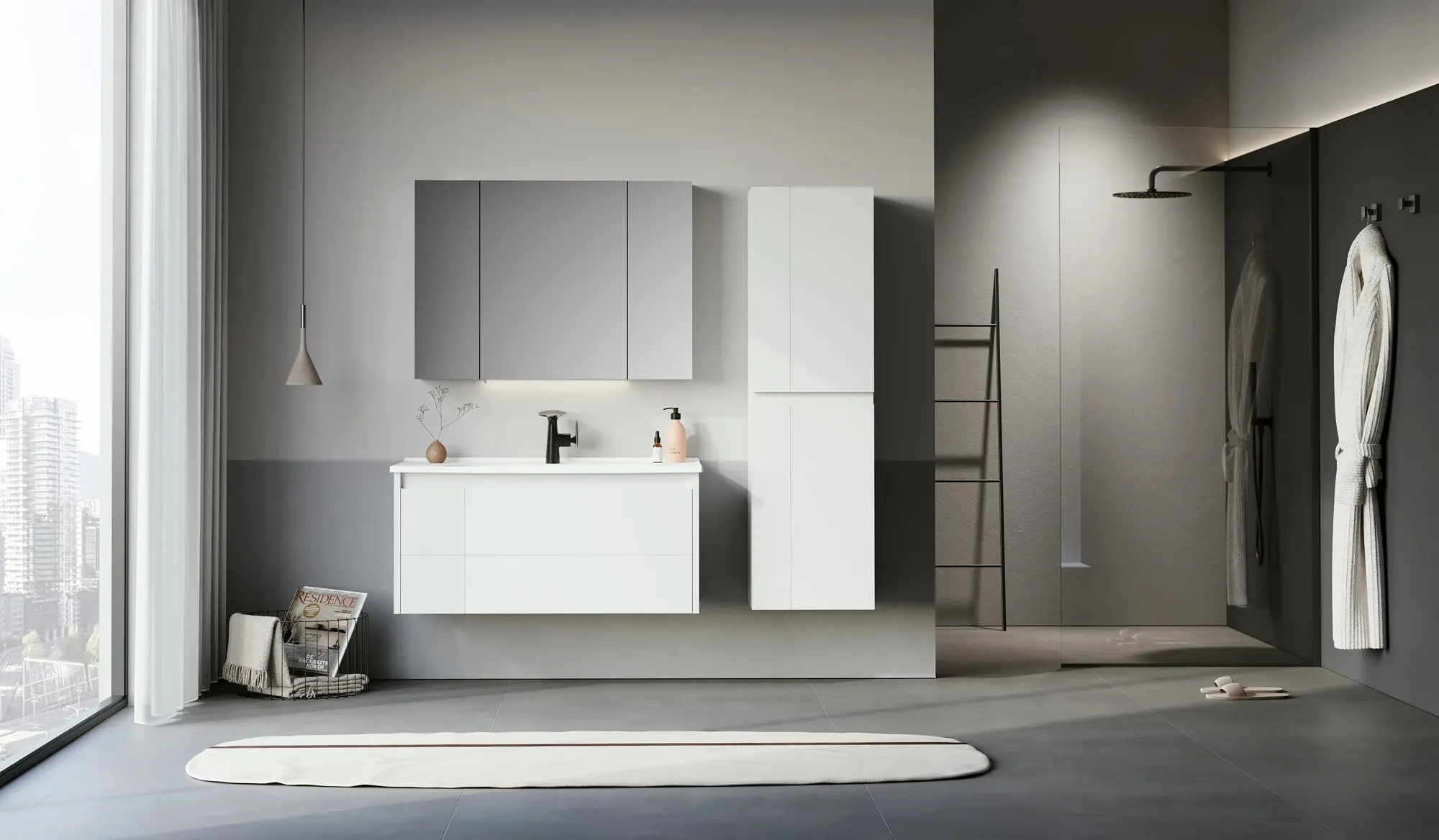 Набор тумбы с раковиной Orka Likya 80 (White Matt) - 6