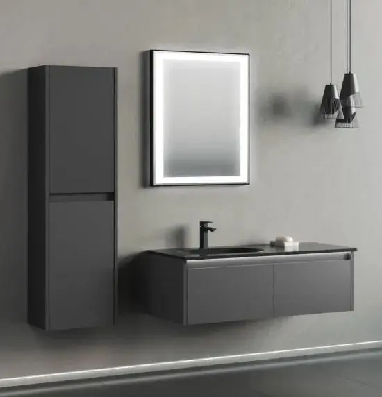 Набор тумбы с раковиной Orka Lisbon 110  (Black Matt)