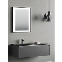 Набор тумбы с раковиной Orka Lisbon 110  (Black Matt) Thumb