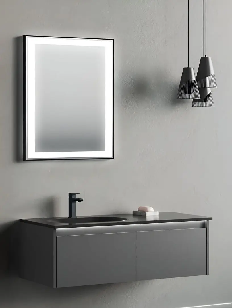 Набор тумбы с раковиной Orka Lisbon 110  (Black Matt)