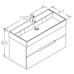 Set dulap cu lavoar Orka Malta 100 (Matt Grey) Thumb