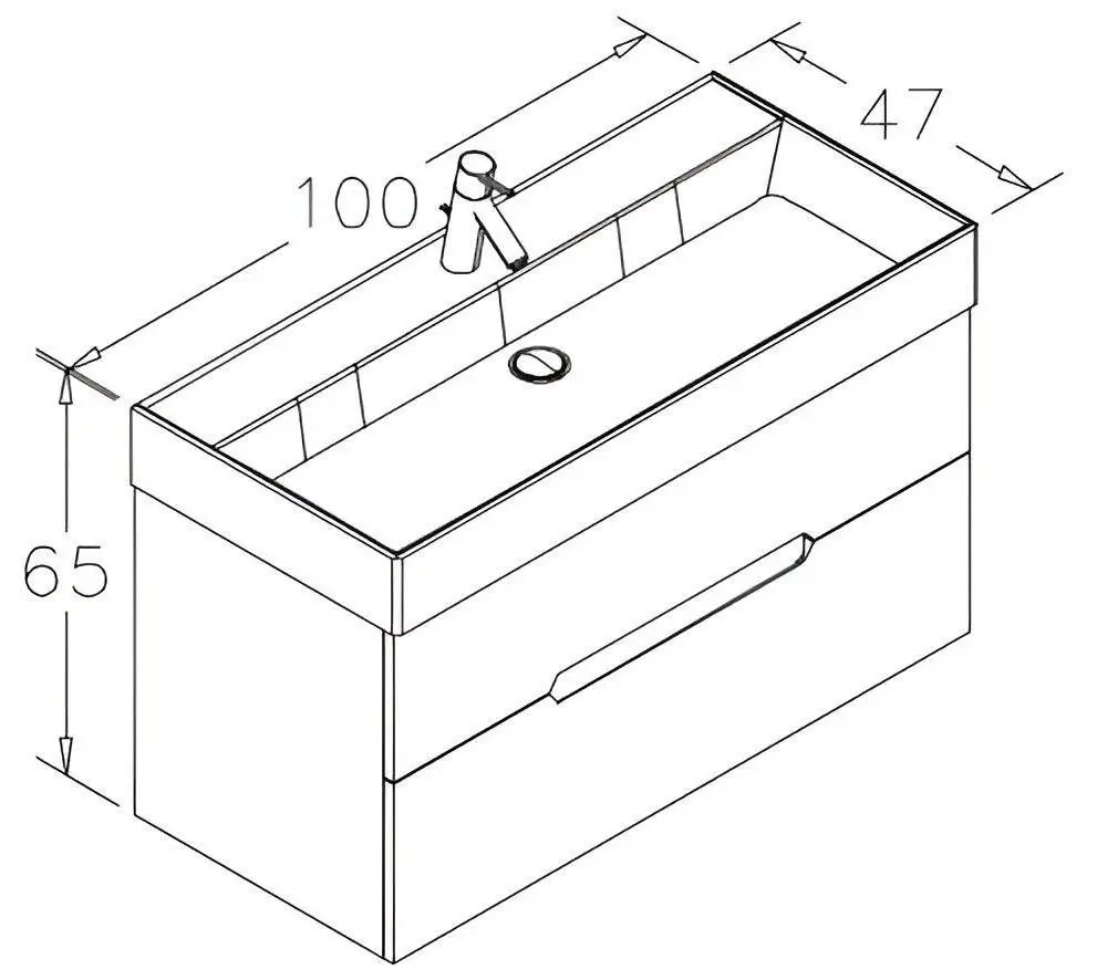 Set dulap cu lavoar Orka Malta 100 (White) - 2