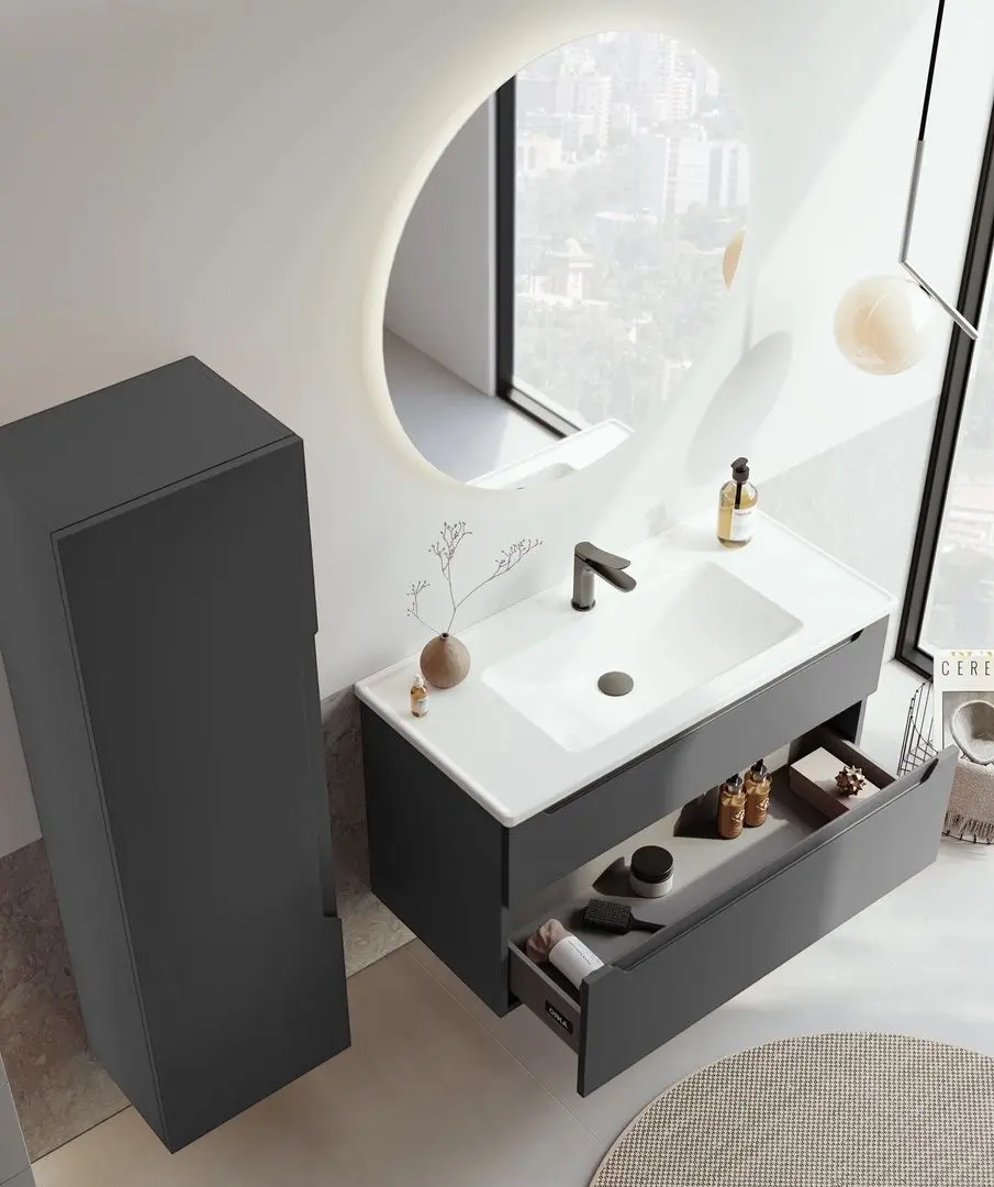 Набор тумбы с раковиной Orka Messina 65 (Anthracite)