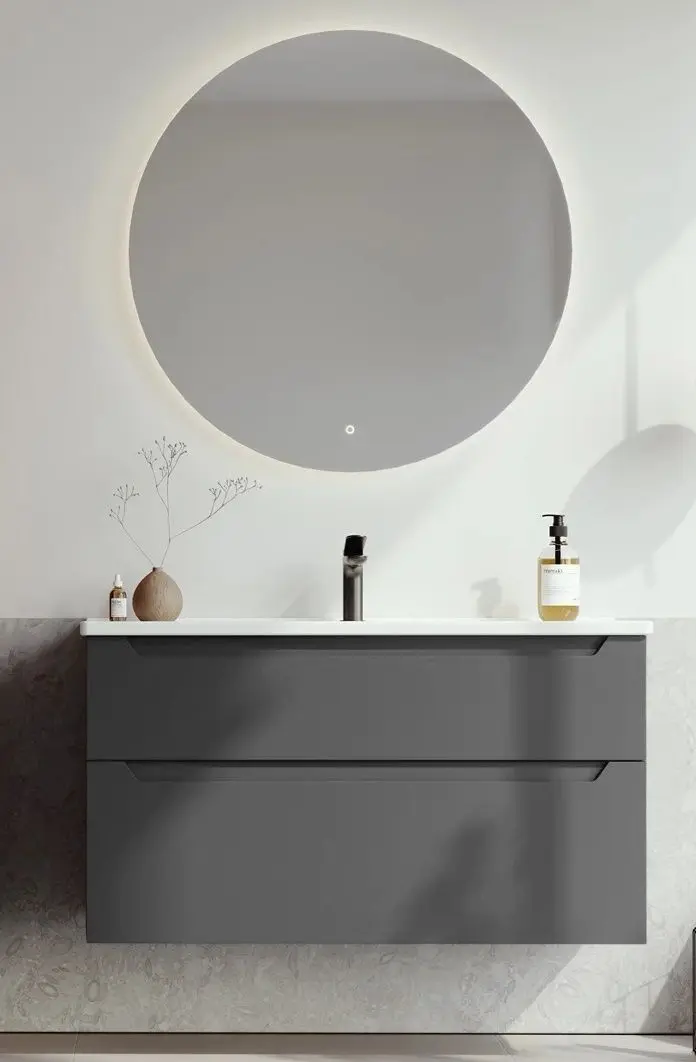 Набор тумбы с раковиной Orka Messina 80 (Anthracite)