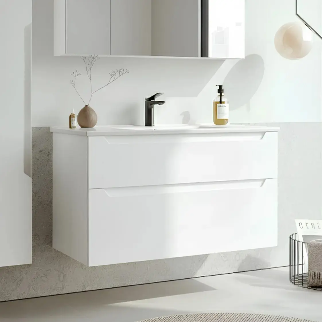 Набор тумбы с раковиной Orka Messina 85 (White)