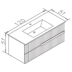 Набор тумбы с раковиной Orka Moonlight 120 (Grey Matt) Thumb