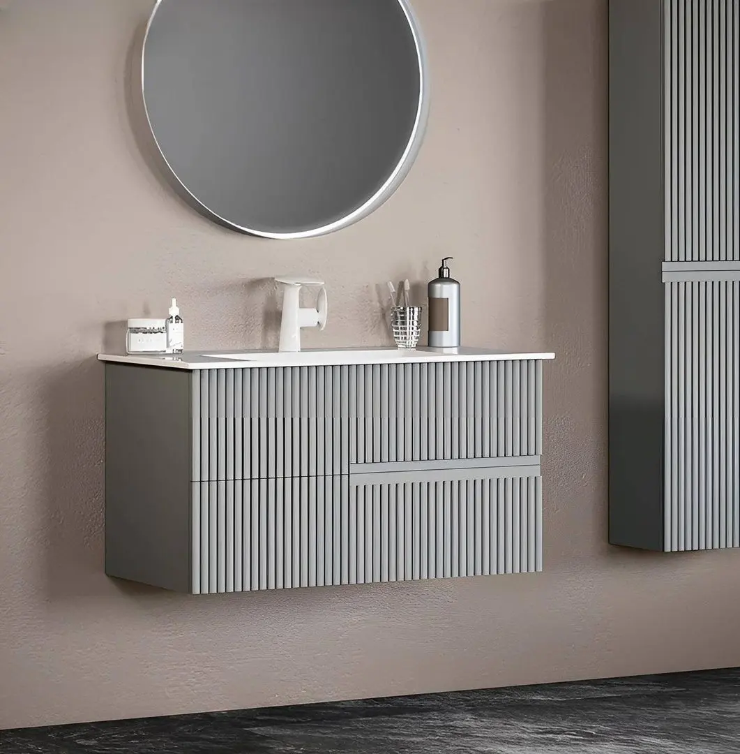 Набор тумбы с раковиной Orka Moonlight 120 (Grey Matt)