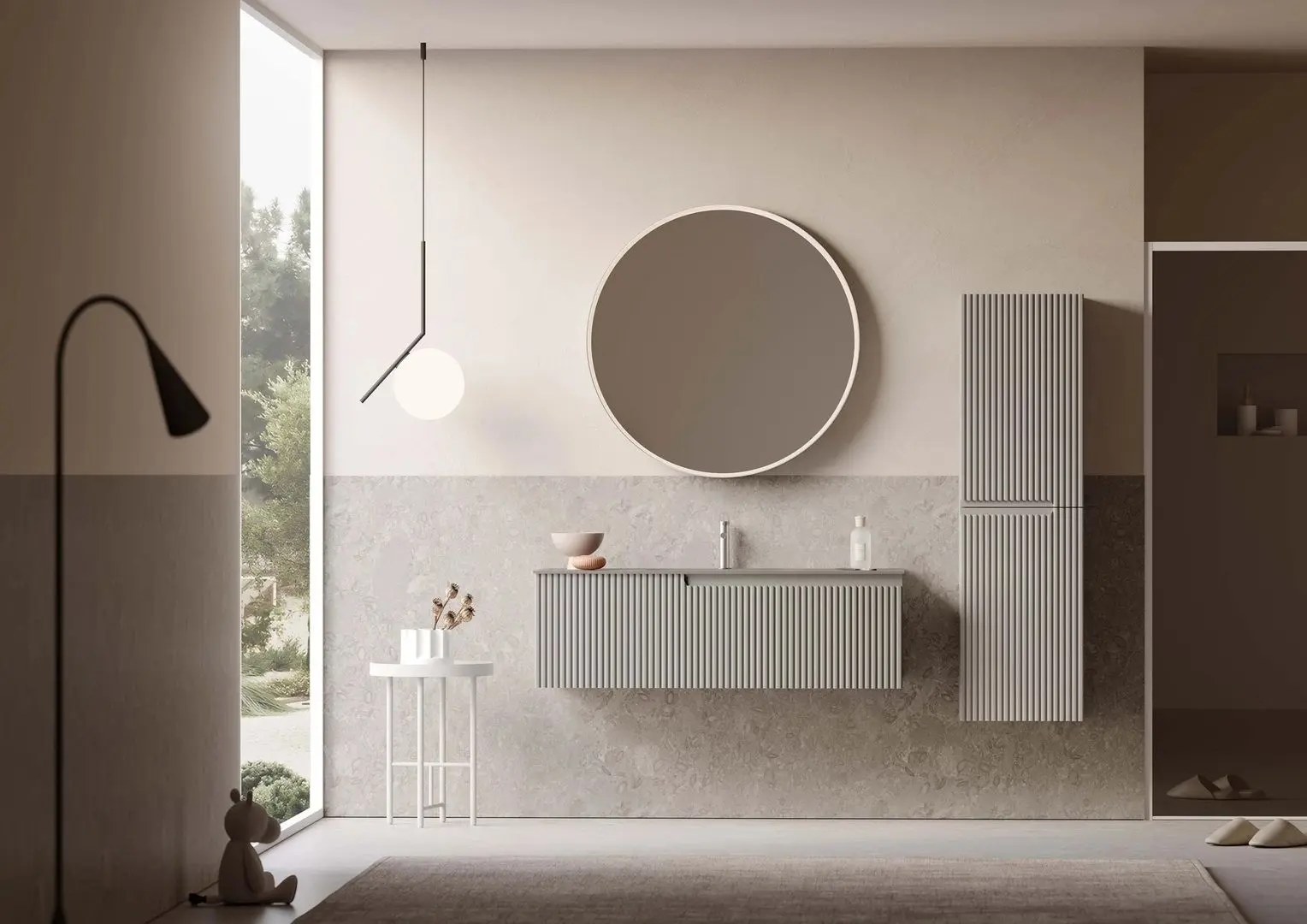 Set dulap cu lavoar Orka Moonlight 70 (Grey Matt)