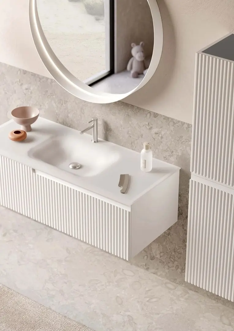 Set dulap cu lavoar Orka Moonlight 70 (White Matt)