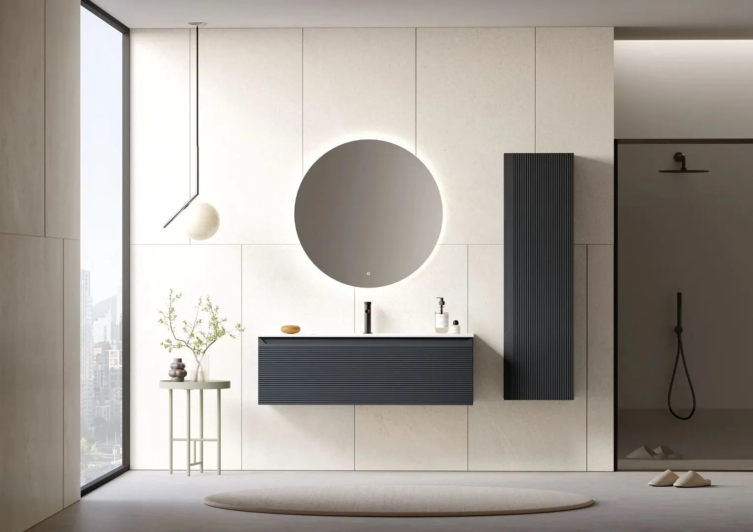 Набор тумбы с раковиной Orka Olbia 100 (Anthracite)