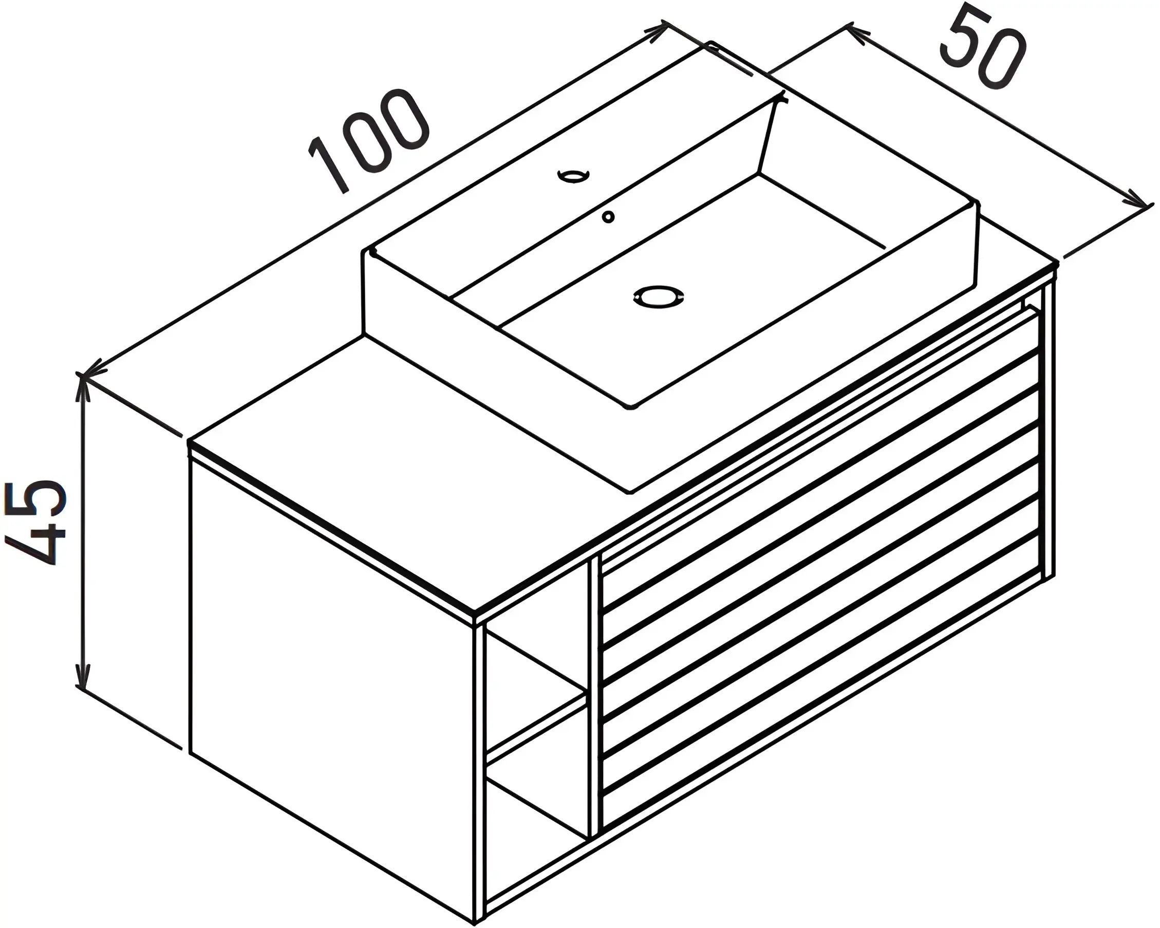 Набор тумбы с раковиной Orka Prato 100 (Navaro/Anthracite) - 3