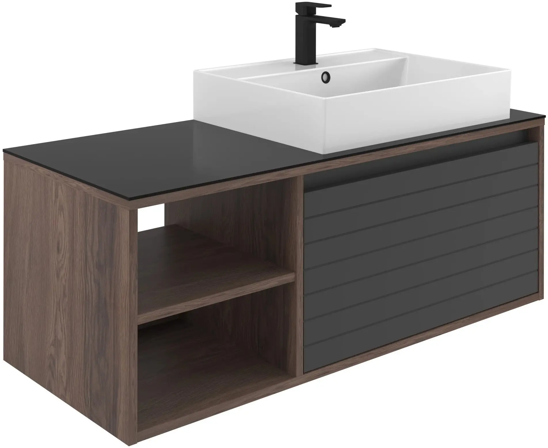 Набор тумбы с раковиной Orka Prato 120 (Navaro/Anthracite) - 7