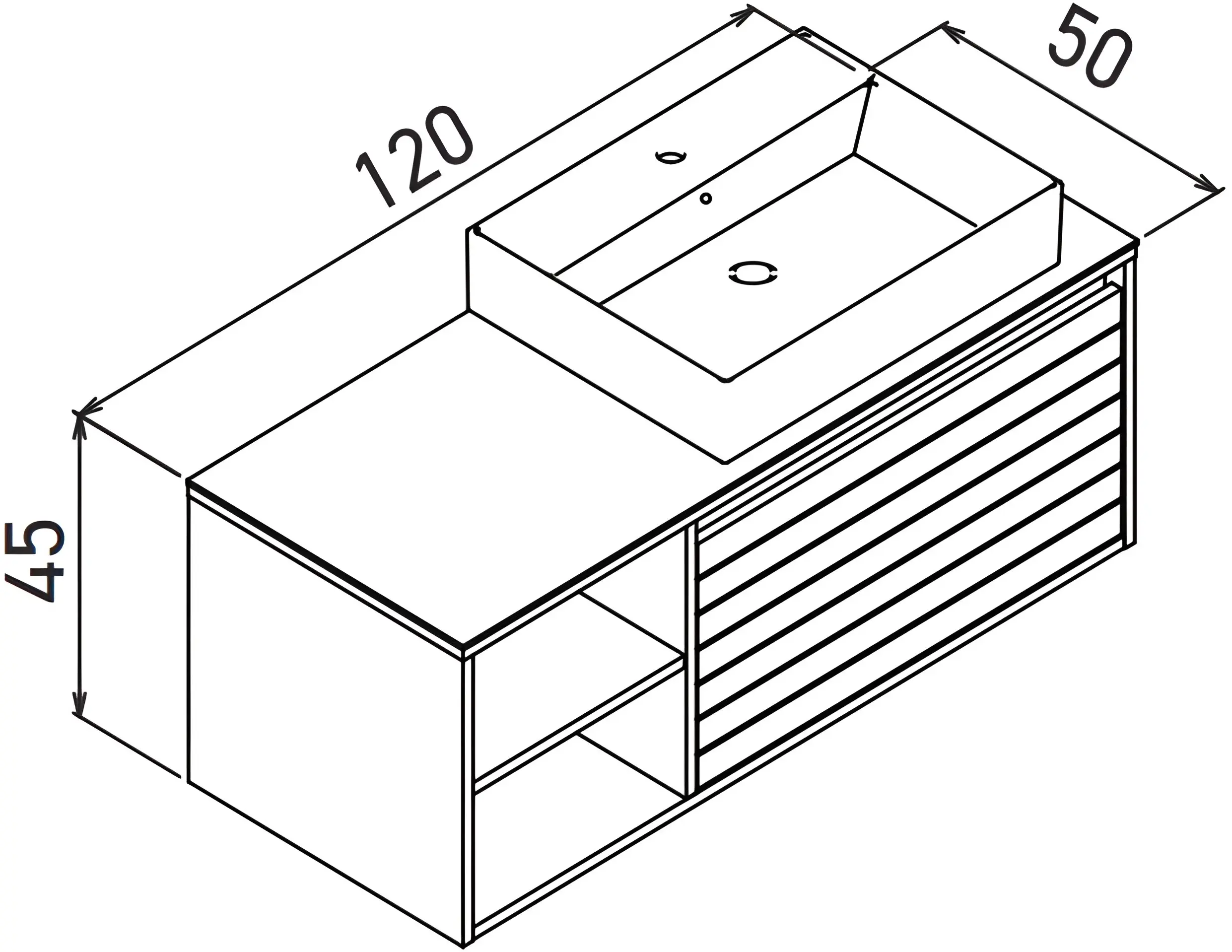 Набор тумбы с раковиной Orka Prato 120 (Navaro/Anthracite) - 8