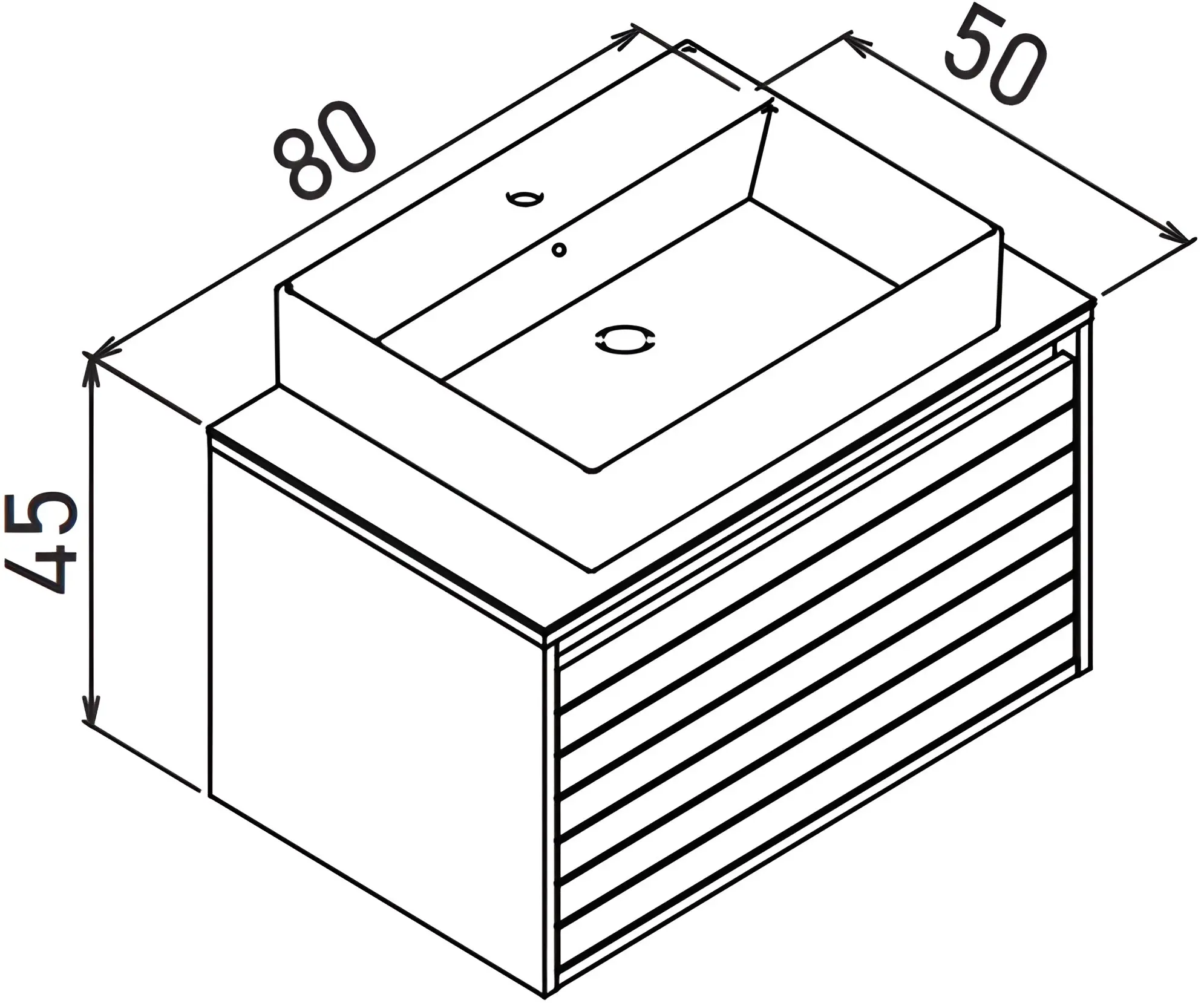 Набор тумбы с раковиной Orka Prato 80 (Navaro/Anthracite) - 3