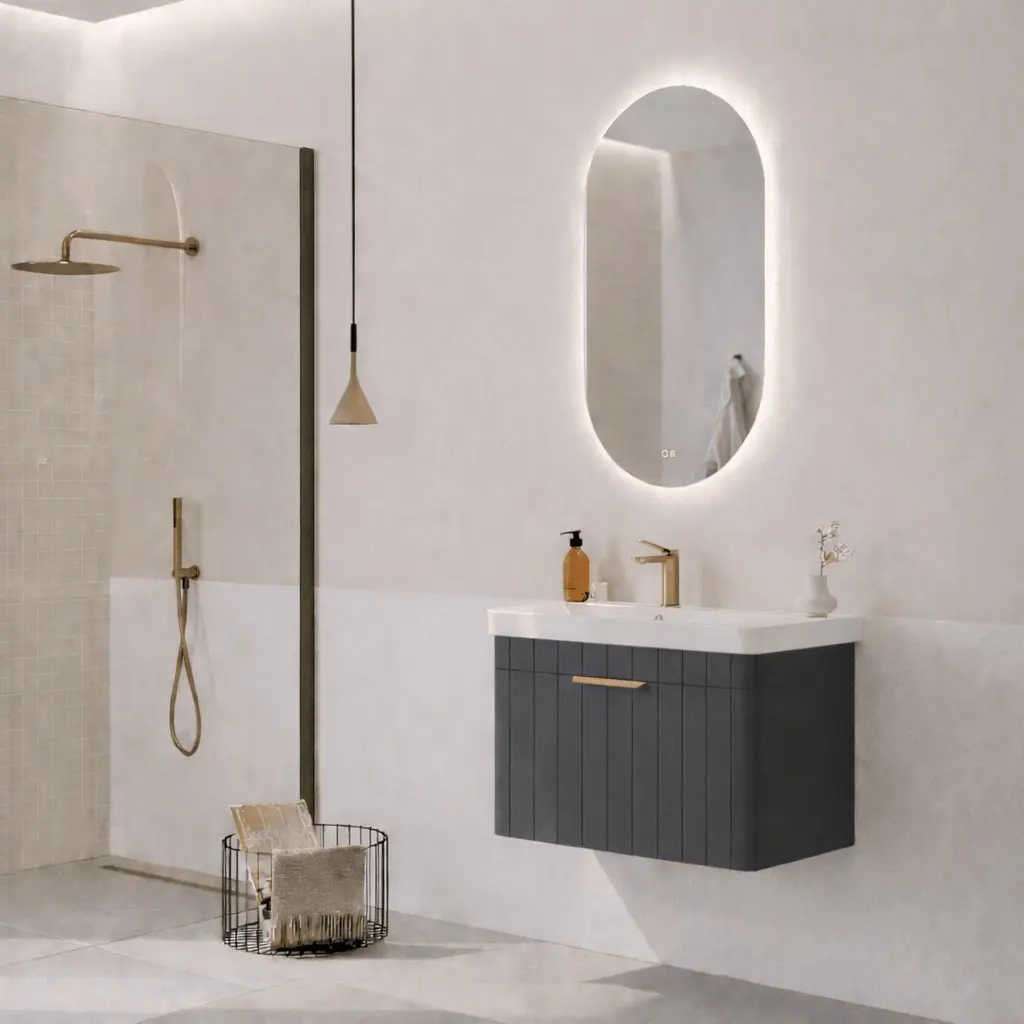 Набор тумбы с раковиной Orka Procida 80 (Anthracite) - 4