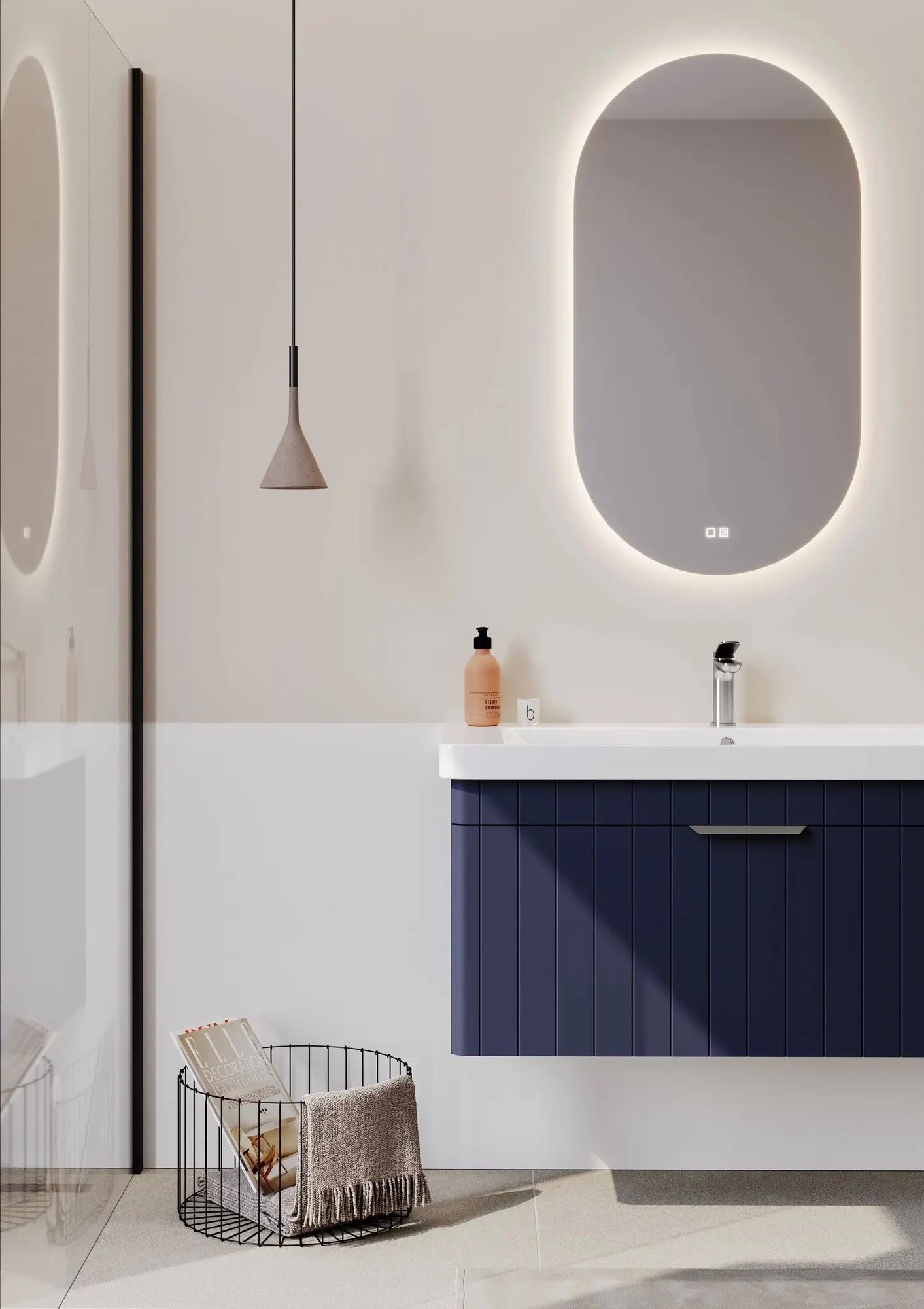 Set dulap cu lavoar Orka Procida 80 (Matte Navy Blue) - 2