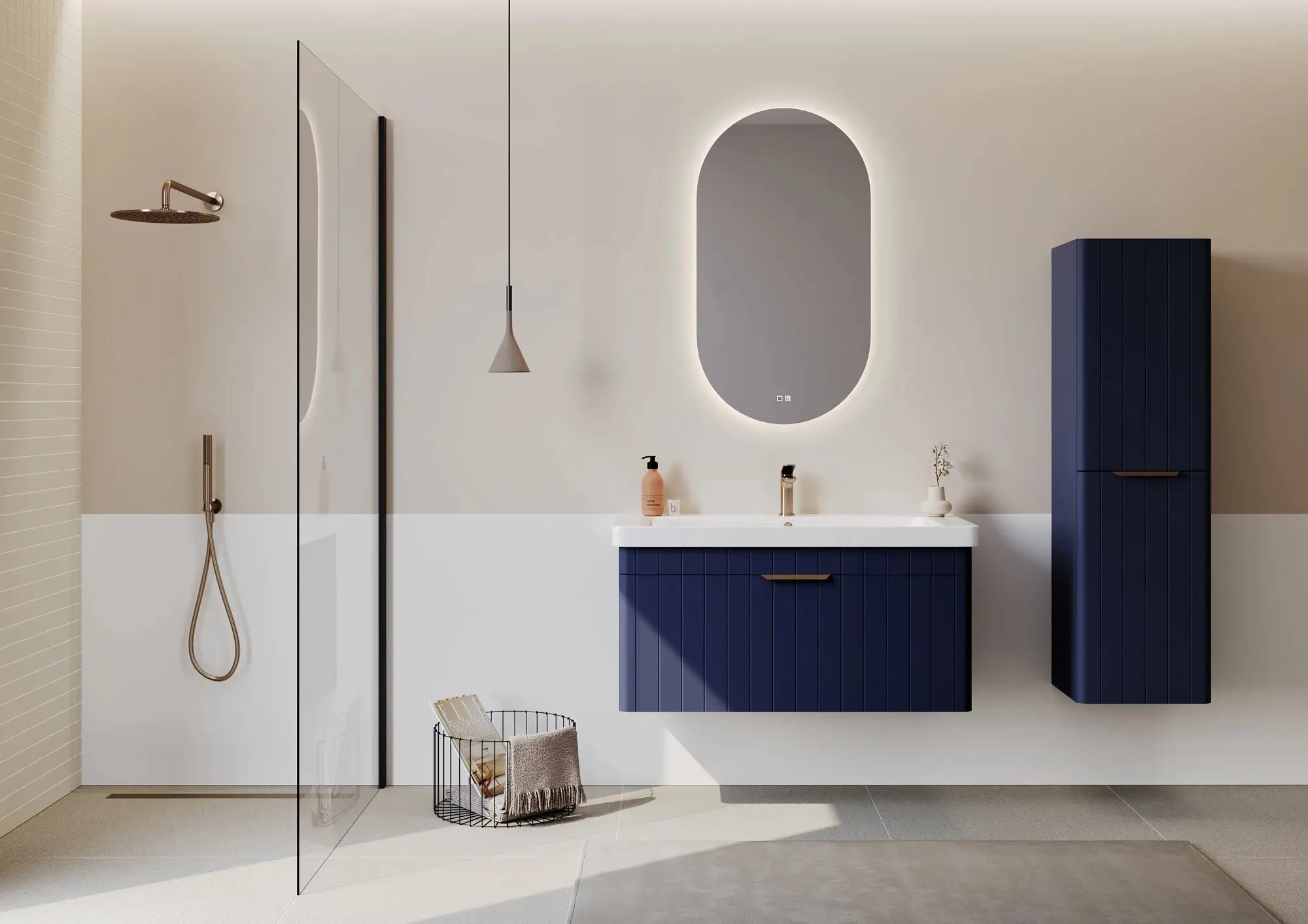 Set dulap cu lavoar Orka Procida 80 (Matte Navy Blue) - 8